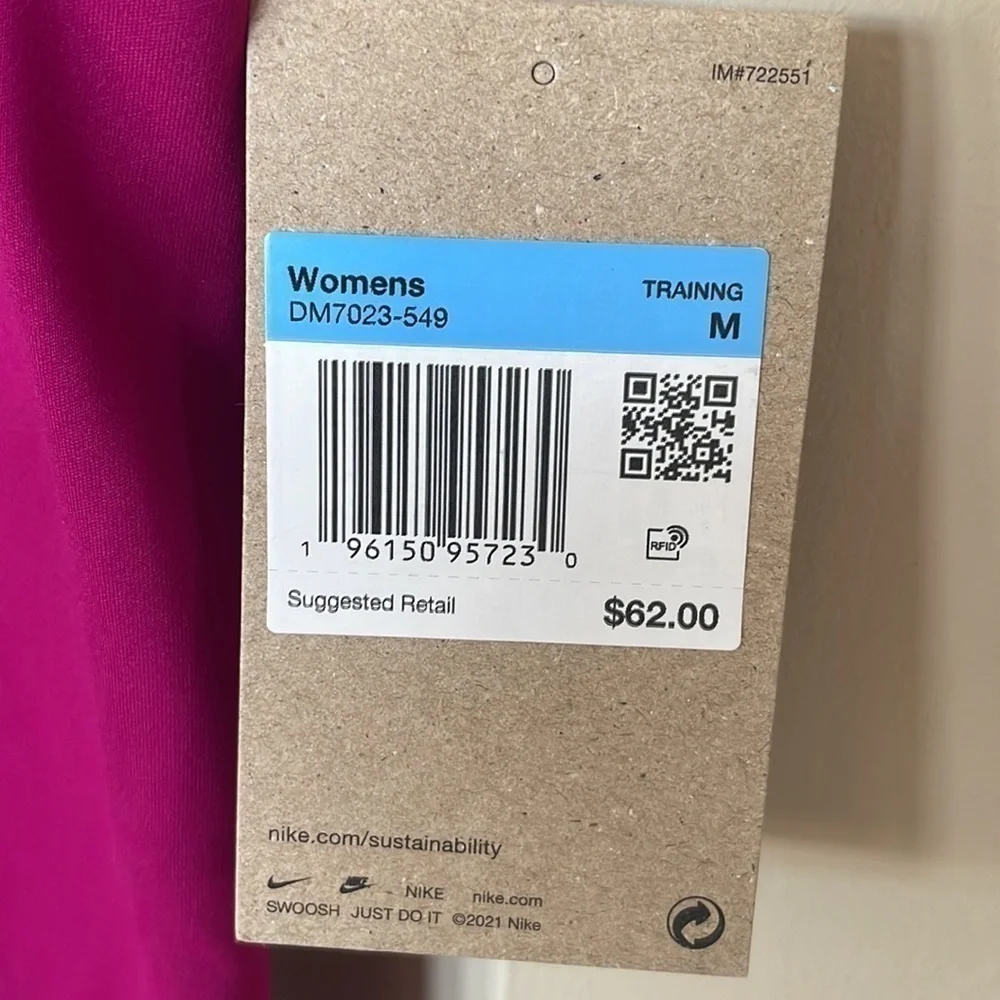 Brand New Nike Yoga Women's High-Waisted 7/8 Leggings Tight Fit Training Berry